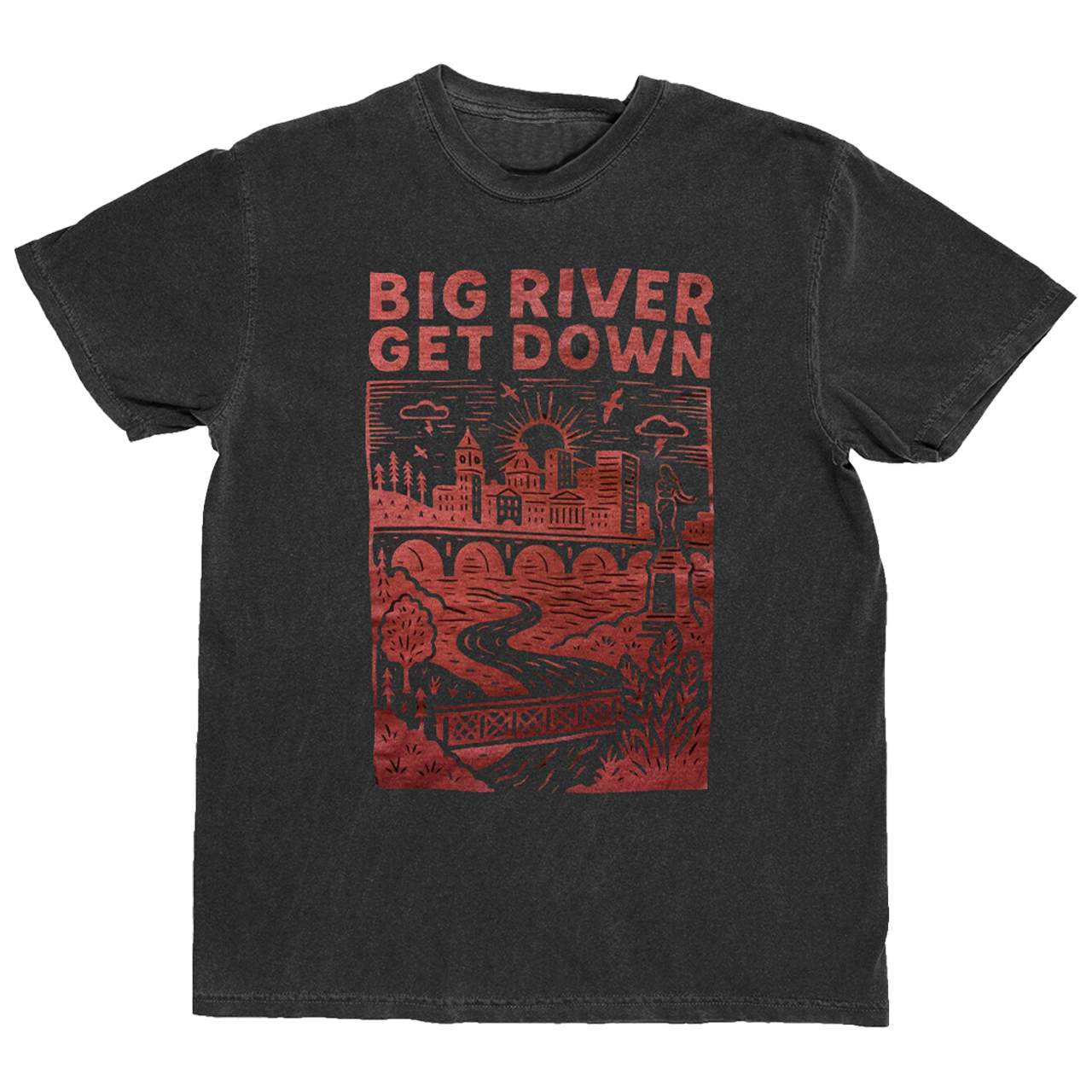 2025 Big River Get Down Black & Red Tee