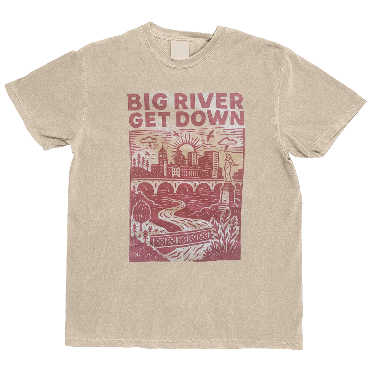 2025 Big River Get Down Tan & Red Tee