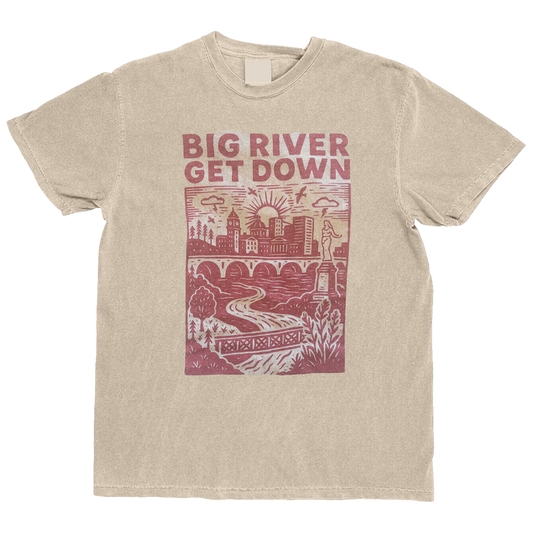 2025 Big River Get Down Tan & Red Tee